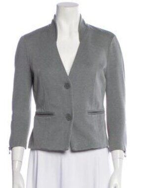 T by Alexander Wang Silver Light Grey Career Stretch Jersey Blazer